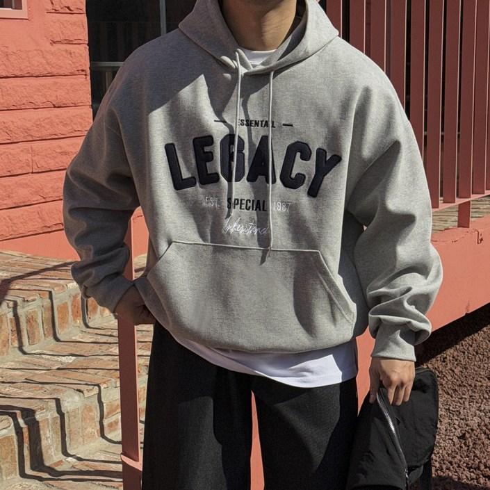 레가시 1987 레터링 오버핏 후드