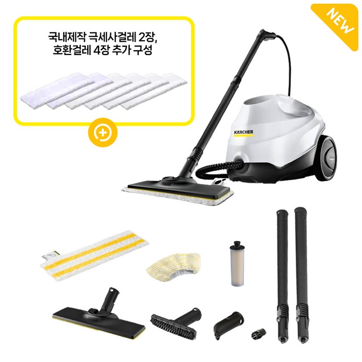 카처 SC3 Easy Fix 실속 스팀청소 Package 에어컨 필터 청소용, 본품호환용걸레4P, 단일색상 카처 SC3 Easy Fix 실속 스팀청소 Package 에어컨 필터 청소용, 본품호환용걸레4P, 단일색상