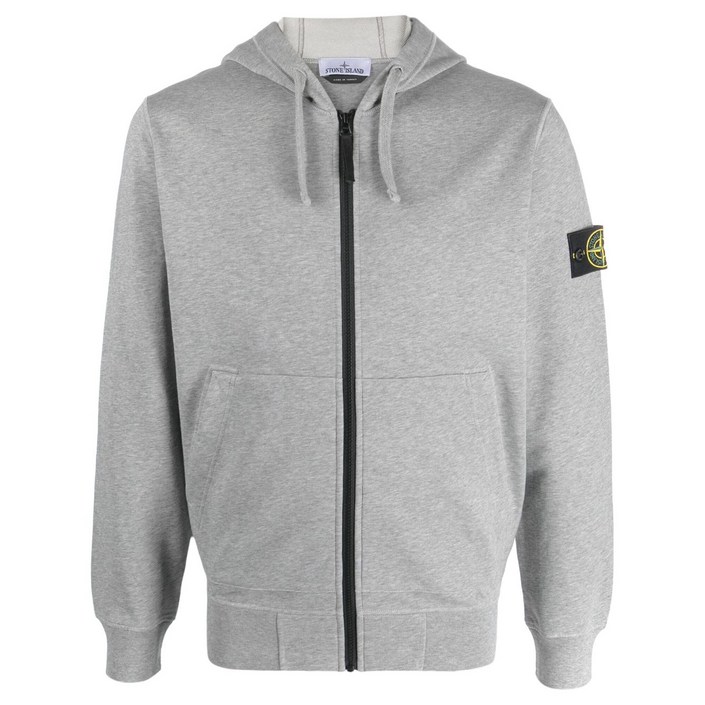 스톤 아일랜드 컴퍼스 모티프 드로스트링 후디