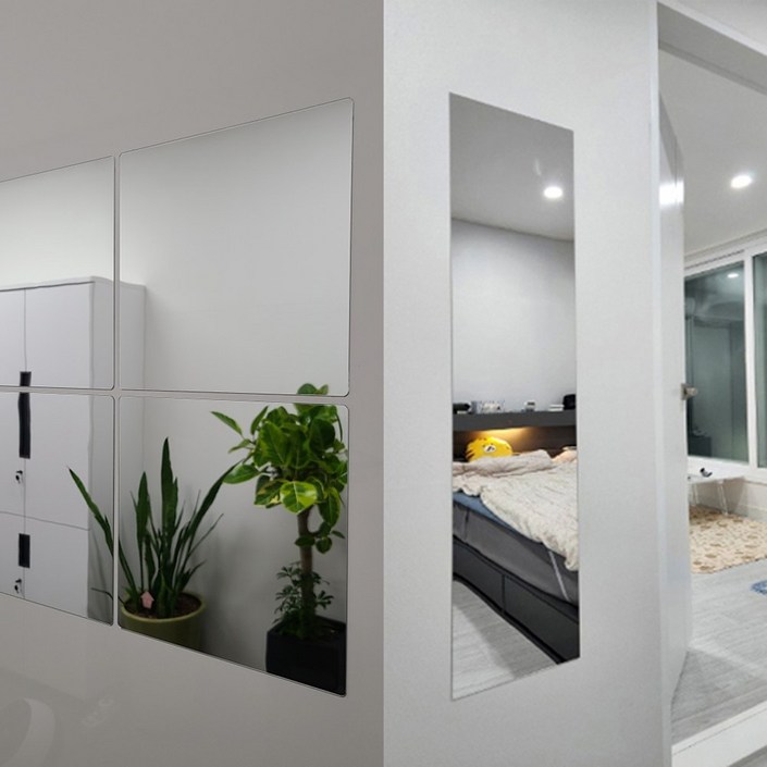 대형 모칸도 아크릴 거울 75X90cm 모서리 직각형 접착식 DIY거울 두께 2mm 재단가능, 모서리직각 75X90 2mm