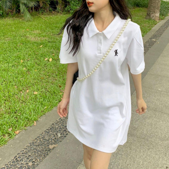 바니자수 피케 카라 미니 원피스 마실룩 퍼프소매 원피스 스포티 미시룩 여름원피스 여성 흰원피스 여름 화이트 원피스 여름미니원피스 여름 하얀 원피스 카라원피스 카라반팔티 빠른배송