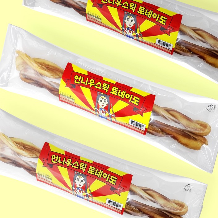 100한우 언니우스틱 중대형견껌 토네이도 2개입 30CM이상, 110g, 1팩