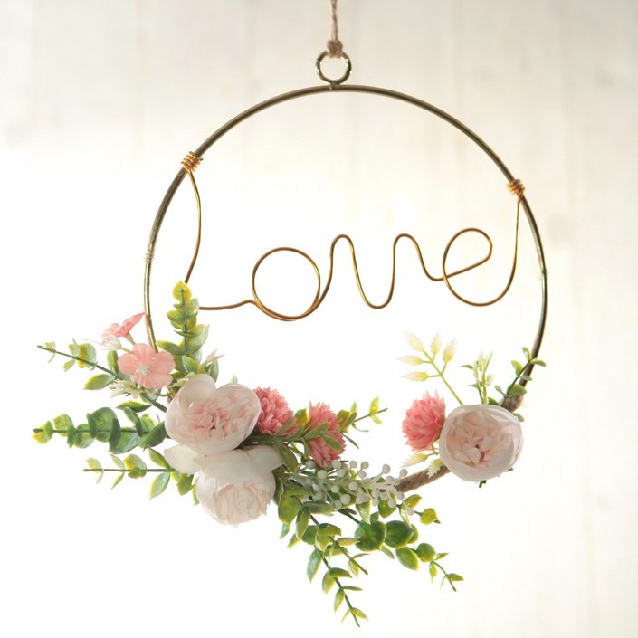 꼬시나살롱 라넌큘러스 골드링 레터링 리스