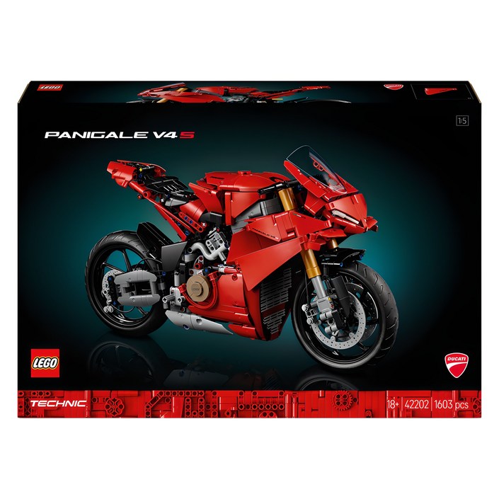 레고 42202 Ducati Panigale V4 S 모터사이클, 혼합색상, 1개