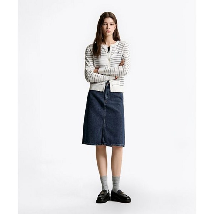 타미힐피거 스트레이트 데님 스커트 T22F6NSC031WT11BK