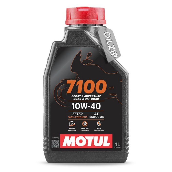 모튤 4T 7100 10W40 1L 100 Synthetic ESTER 4행정 오토바이 엔진오일, 1개, 모튤 4T 7100 10W40 1L