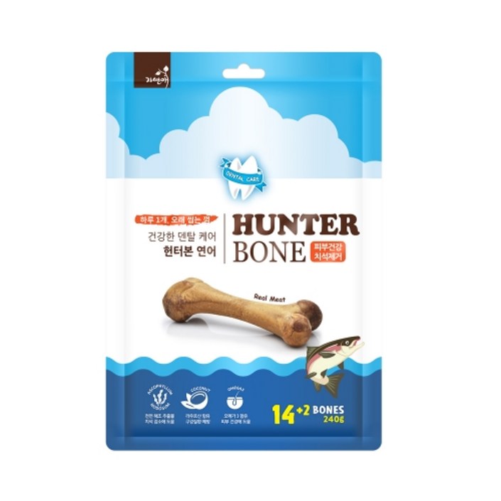 자연애 오래씹는 덴탈껌 헌터본연어16p x2개, 헌터본연어, 240g, 2개