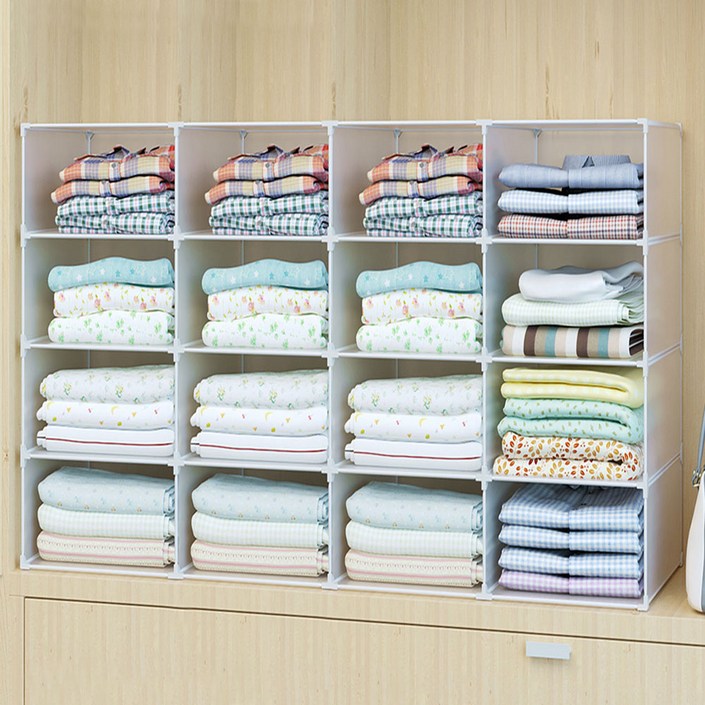 플레노 옷장정리함 수납 트레이 리빙박스 대형 가로1칸 x 세로4칸