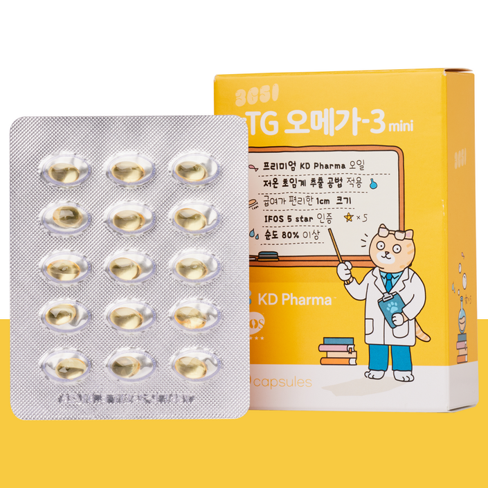 3651 고양이 강아지 오메가3 영양제 60캡슐 순도 80 KD Pharma