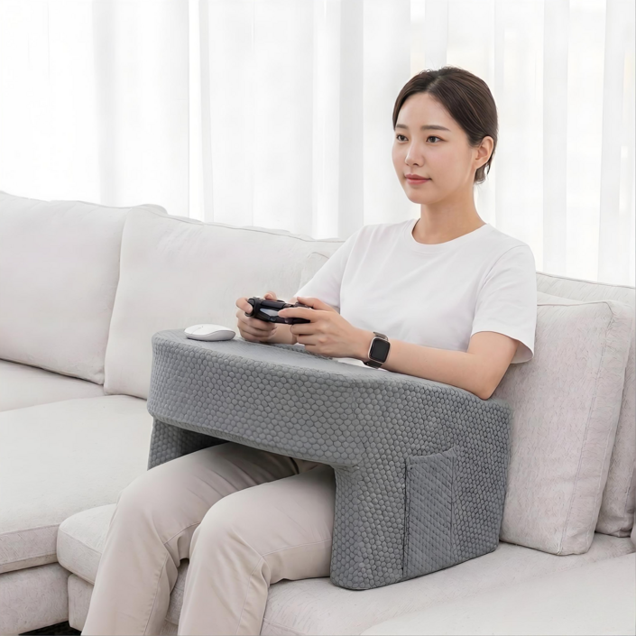 텍스스테드 독서 쿠션 테이블 레벨업 쿠션 뜨개질 노트북 쿠션, 그레이