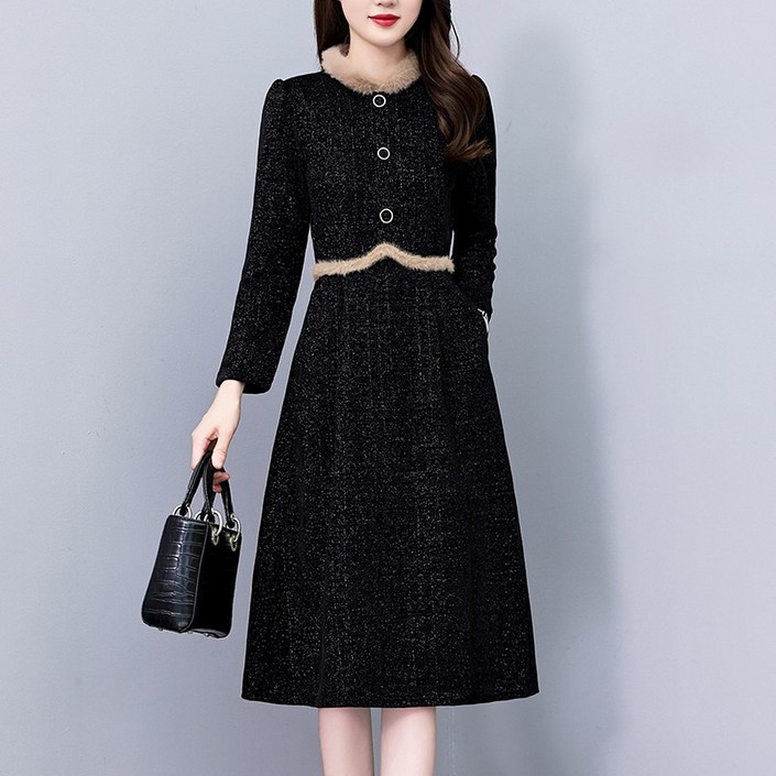 바니드 중년여성 우아하고 격식있는 럭셔리 모임룩 원피스 4821