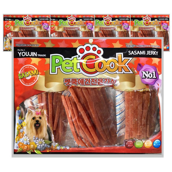 펫쿡 대용량 강아지간식 말랑 져키간식 300g x5봉, 300g, 5개