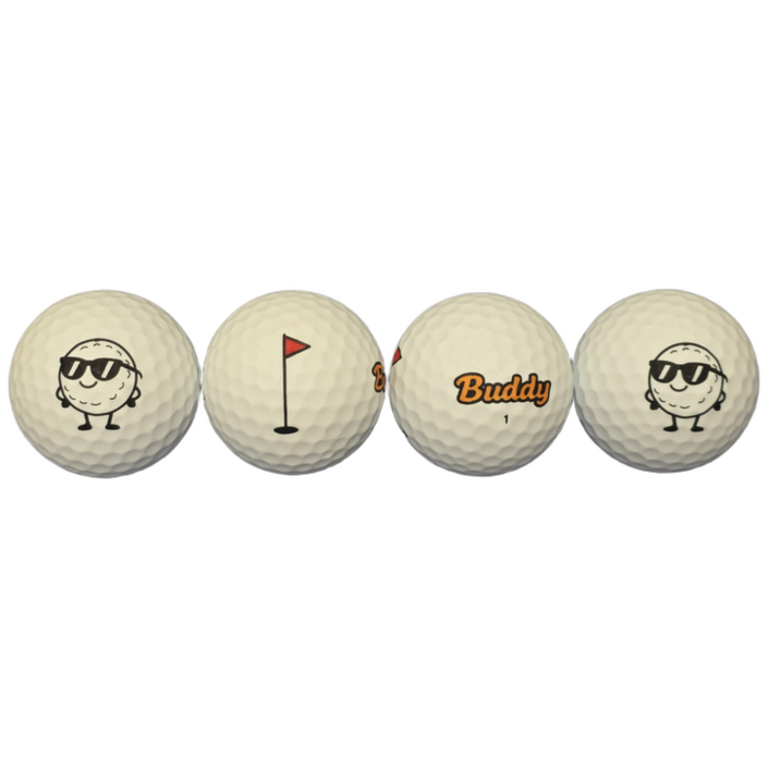 버디 캐릭터 골프공 무광 2피스, 3개, 12개입, 화이트볼