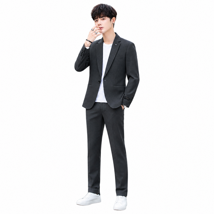 휠렉스 남성 슬림핏 정장 상하세트 싱글 블레이저 슬랙스 봄 가을 캐주얼 수트 Y33