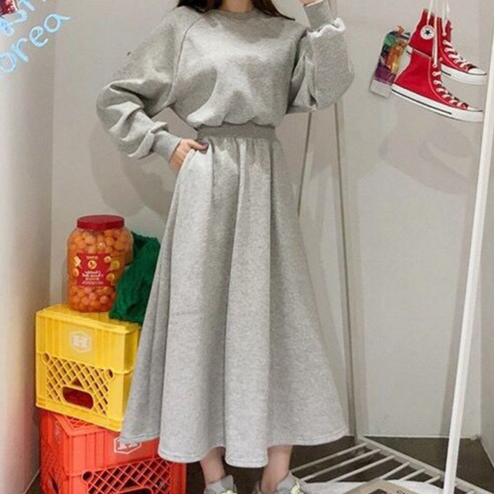 써니핏 허리밴딩 긴팔데일리 롱원피스  빅사이즈원피스   MXXL  S2001