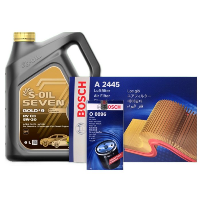 싼타페 DM 2.0 디젤 엔진오일세트 세븐골드 9 RV C3 5W30