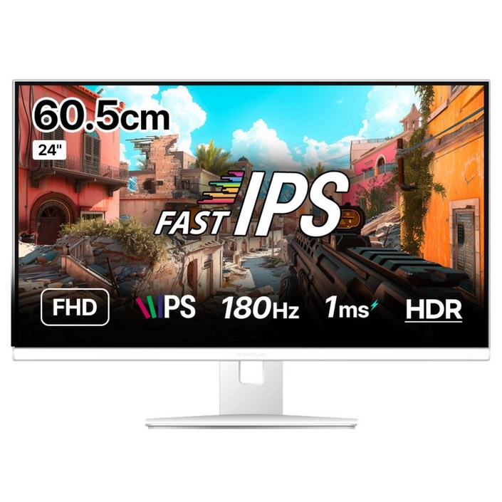 인터픽셀 IP2446 FHD FAST IPS 180Hz 화이트 게이밍 모니터 지싱크호환 프리싱크 HDR, IP2446무결점, 60.5cm