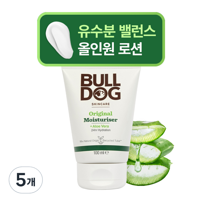 [불독] 오리지널 모이스처라이저 (알로에 진정 남성 올인원 로션), 100g, 5개