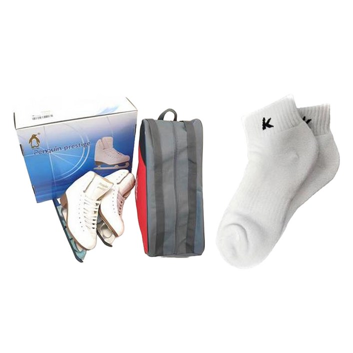 펭귄 피겨 프레스티지 빙상용 스케이트 + 스포츠 양말 세트