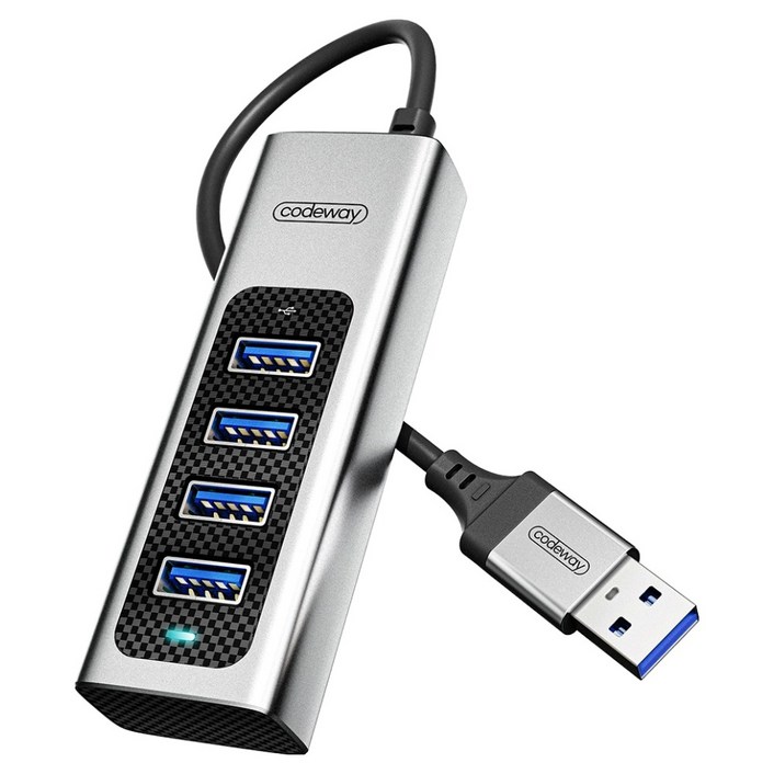 코드웨이 USB 3.0 타입 노트북 멀티허브 4포트, 그레이0.2m, 1개