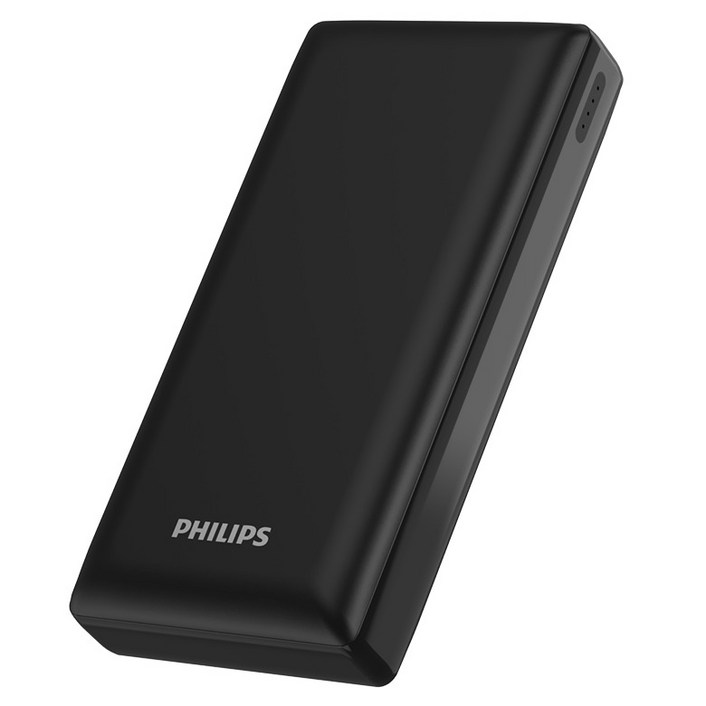 필립스 슬림 QC3.0 양방향 고속충전 대용량 PD20W 보조배터리 20000mAh 멀티단자, 블랙, DLP7221C