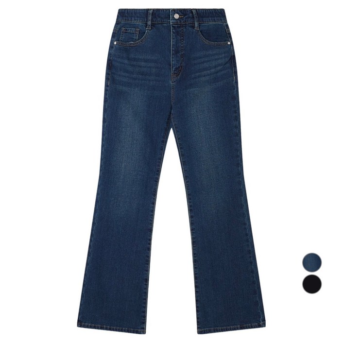 로엠 여성용 핏 미 기모 부츠컷 데님 팬츠