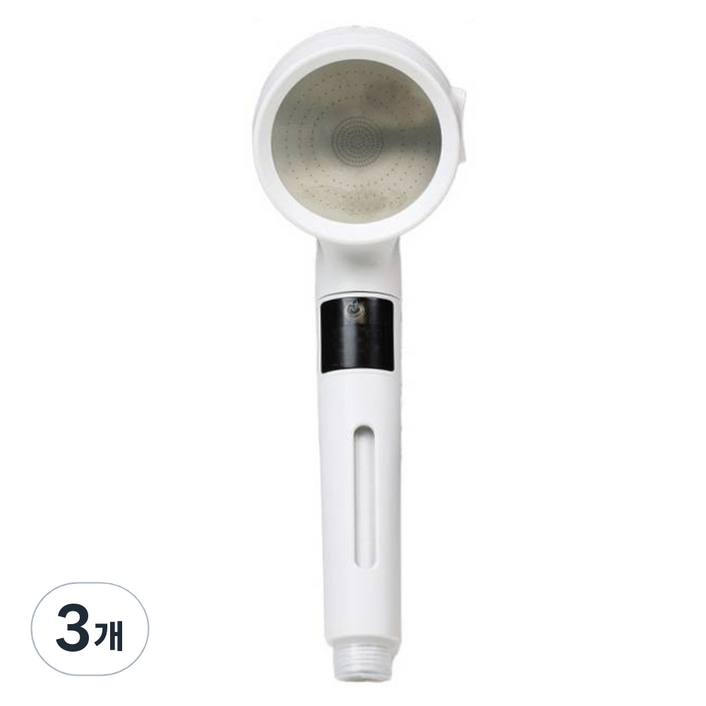 켄타코리아 파워수압 염소제거 온도표시 필터 샤워기, 화이트, 3개