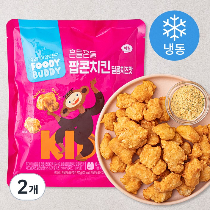 [로켓프레시] 푸디버디 흔들흔들 팝콘치킨 달콤치즈맛 (냉동)