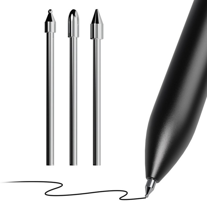 누아트 갤럭시탭 S펜 호환 교체형 메탈 볼펜 샤프 만년필형 펜촉 3p