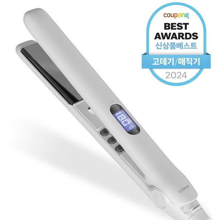 쿨린 플랫 아이롱 온도조절 매직기 판 고데기 CL610, 화이트, CL610