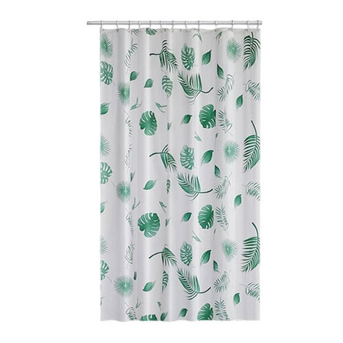 알앤유 나뭇잎 목욕 샤워 방수 커튼 180 x 180 cm, 1개, 멀티(혼합)컬러