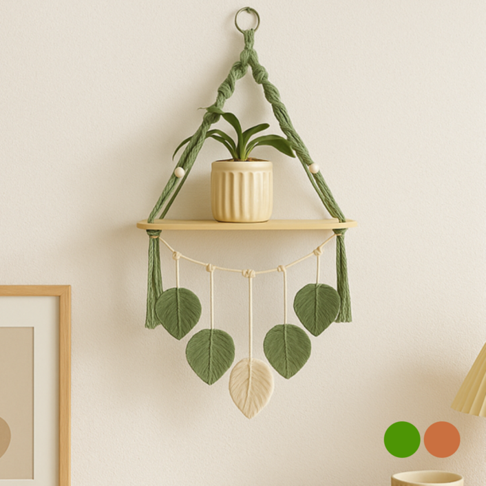 모즈 공간활용 감성인테리어 마크라메 월행잉, 그린