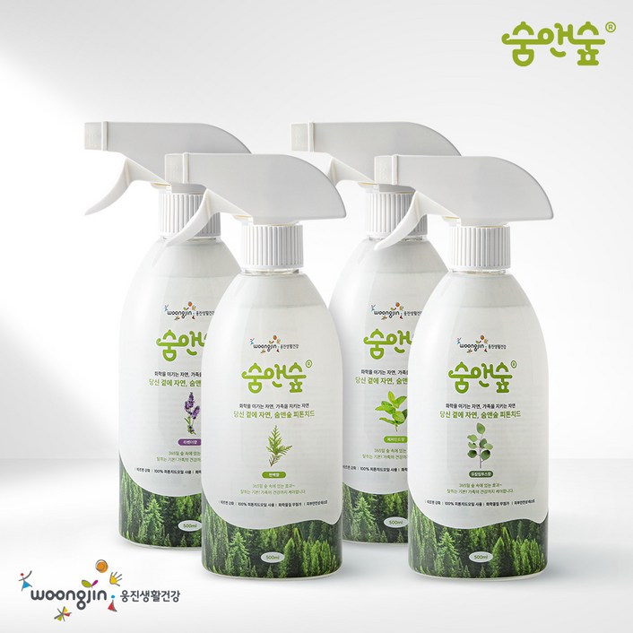웅진 숨앤숲 피톤치드 룸스프레이 실내 섬유 강아지 탈취제 새집증후군 집 냄새 제거, 500ml, 1세트