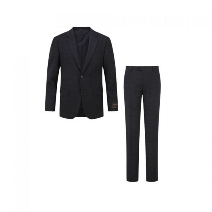 앤드지 남성 윈도우 체크 네이비 정장 셋업 세트