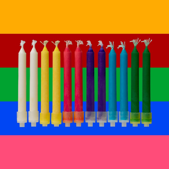 25년 새해 레인보우 오로라 초 무지개 색깔초 인싸생일초, 12개