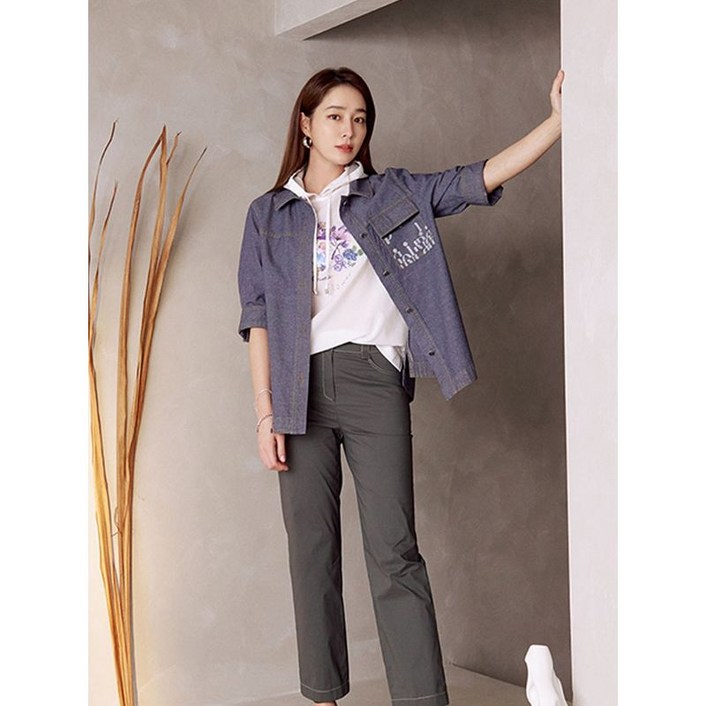 크로커다일레이디 블루 나염 프린팅 포켓 셔츠 자켓 CLCMJK109