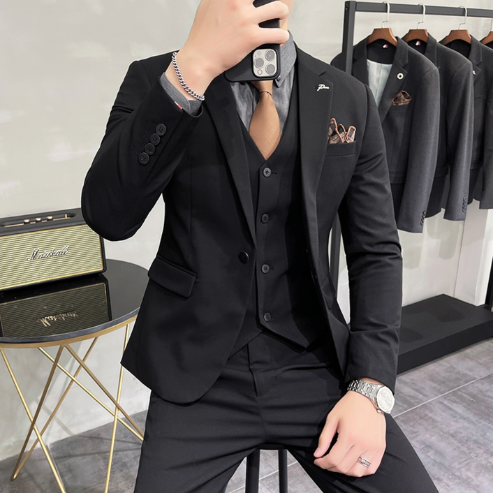 남자정장 남성용 수트 3피스코트조끼바지 정장세트 맨잇슈트 프리미엄 하객룩 면접 결혼식