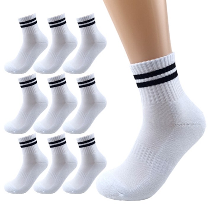 올리싹 5+5 두꺼운 남성용 국산 더블쿠션 두줄 스포츠 중목 양말