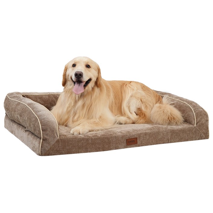 EMME 애견용 침대 방수 방상, 1개, 셔닐 원단-Brown