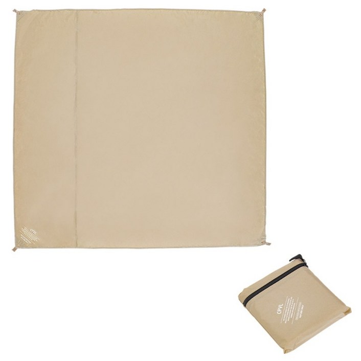 캠프빌리지 다용도 캠핑 내수압 4000 방수매트 그라운드시트  전용 수납가방, 베이지