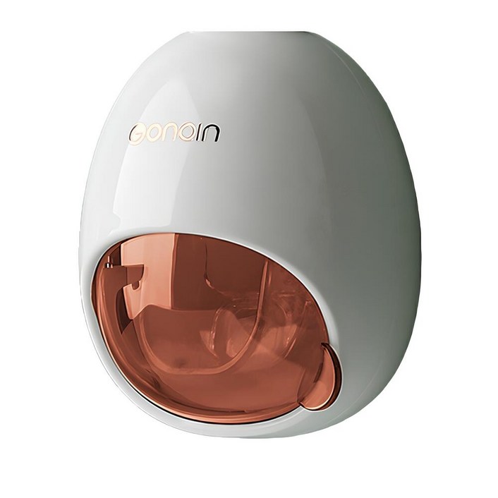 AVONIA 치약디스펜서 원터치 자동 무타공 원형 치약짜개, 1세트, 다홍색 연회색