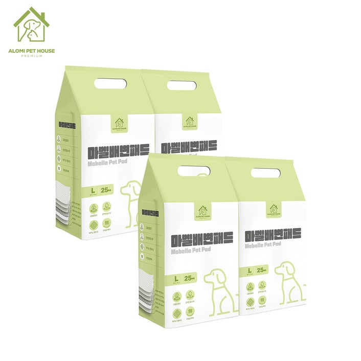 프리미엄 강아지 배변패드 100매, 25개입, 4세트