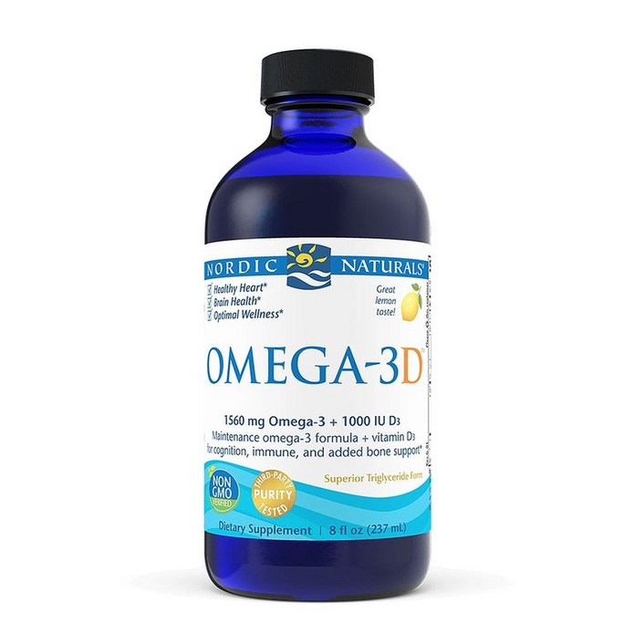 노르딕 내추럴스 오메가3D 1560 mg EPA 745DHA 500  1000 IU 비타민 D3 레몬 맛 237 ml, 1개, 237ml