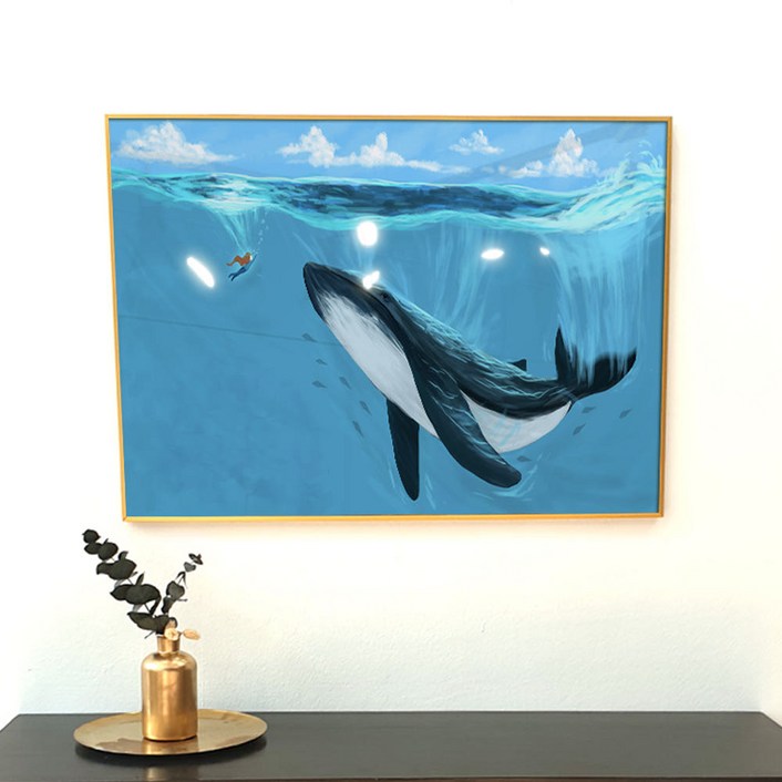 앙리아트 아이방 그림 바다의 생명 고래 북유럽 인테리어 액자