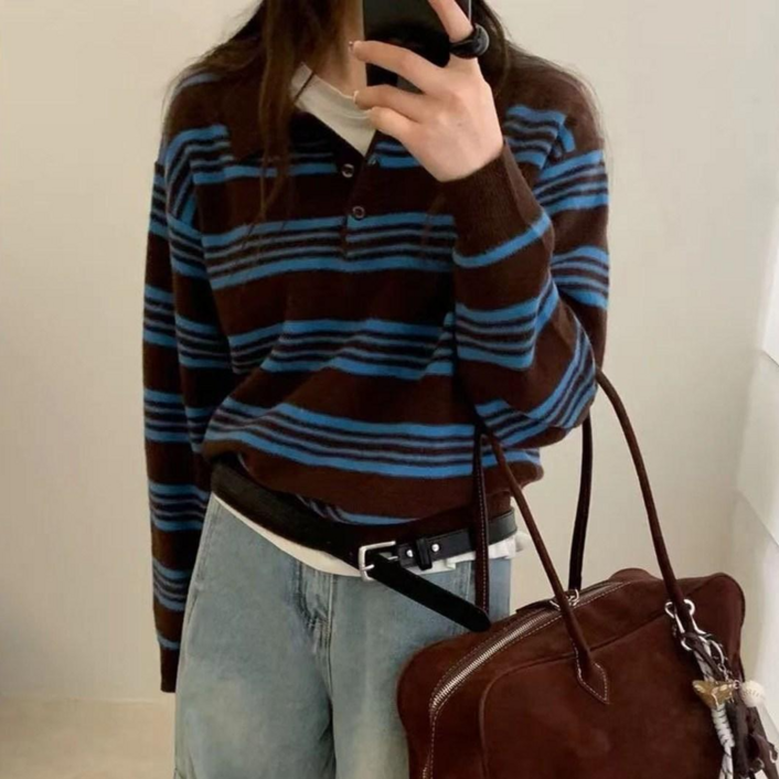 카라 픽픽 단가라 니트