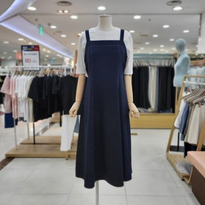 플라스틱아일랜드 배색스티치 뷔스티에플레어원피스 PP3WO901 126440