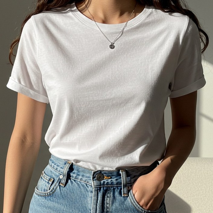 11 레이블링 여성용 기본 반팔티 티셔츠 반소매