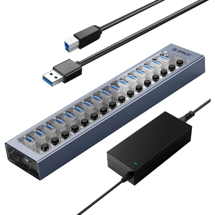 오리코 7포트10포트13포트16포트 유전원 USB허브 AT2U3, 16포트, 1개