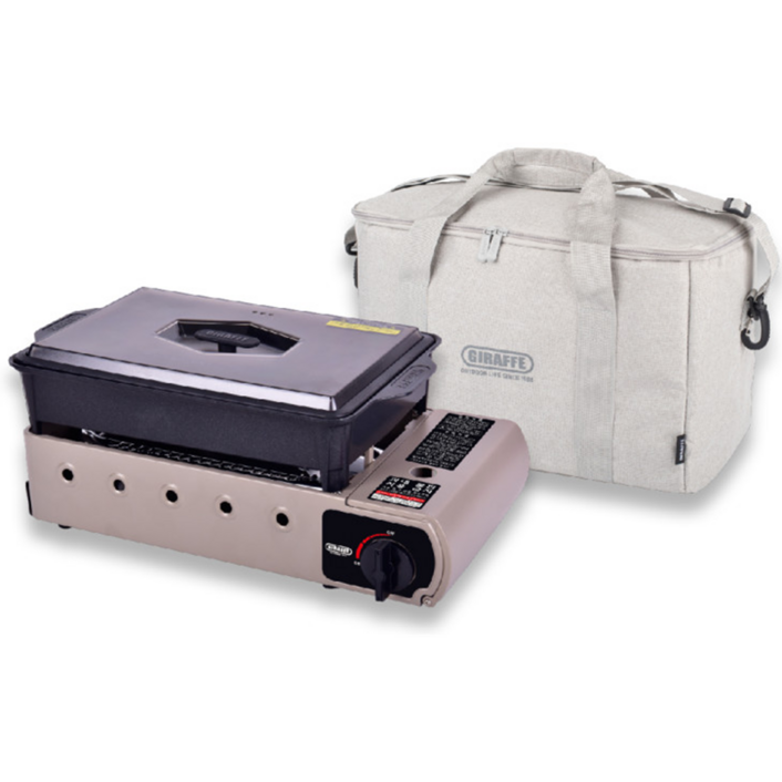 지라프 구이바다 M L 가스 버너가방 시그니처 브루스타 부르스타 그릴 부루스타 찜기망 바다구이 휴대용 감성 캠핑