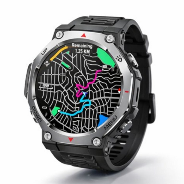 2026 신형 T-Rex 3 스마트워치 밀리터리 남성용 GPS 아웃도어 시계 AMOLED 1.43인치 10ATM 방수 525mAh 대용량 배터리 (JL7012A6)